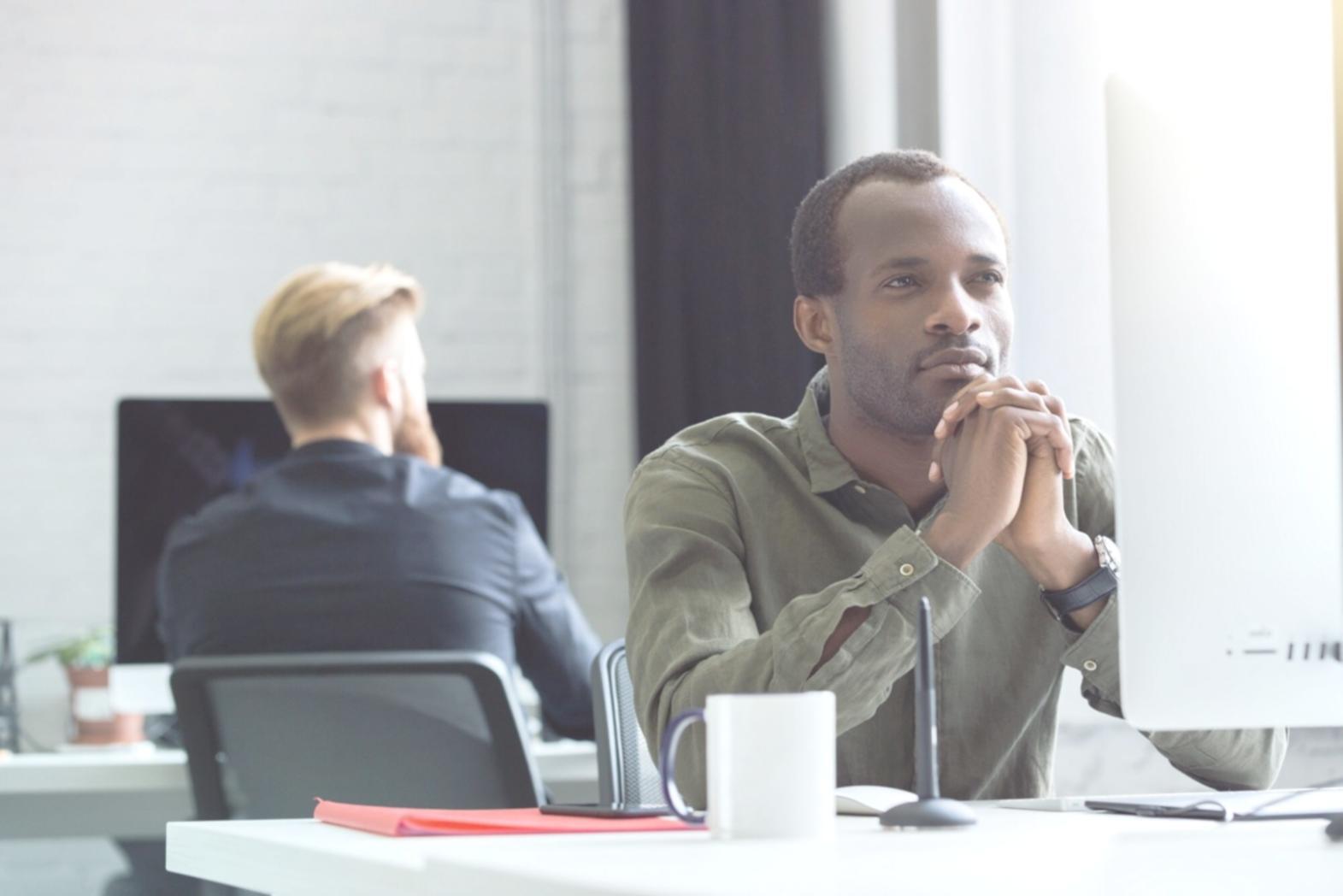 Financial planning workspace with calculator and documents